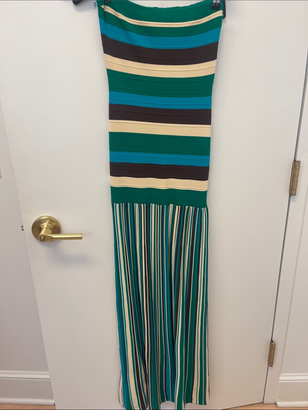 Striped Green & Teal Maxi Dress